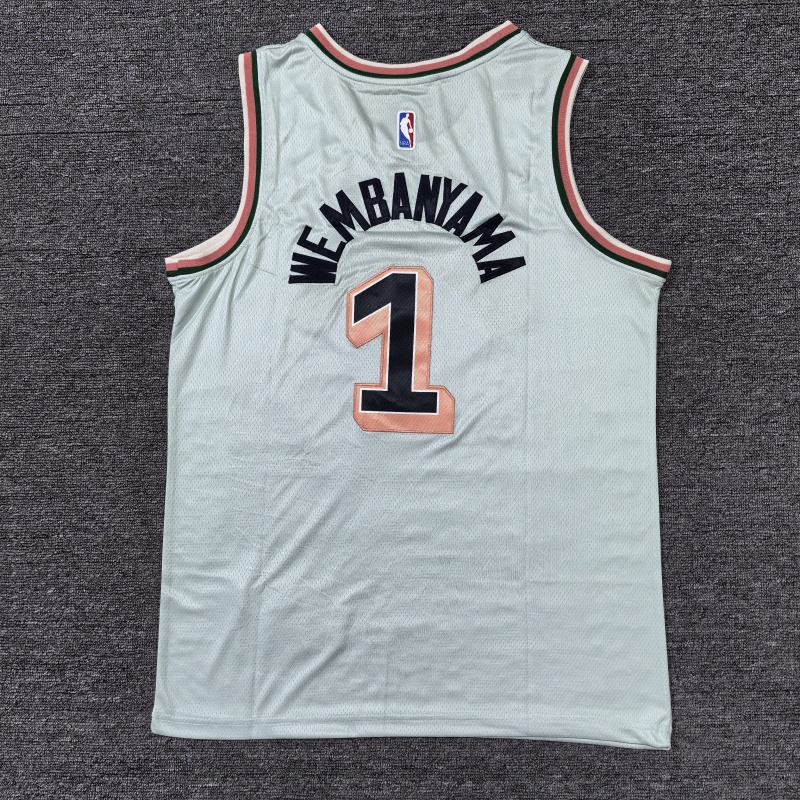 Men San Antonio Spurs #1 Wembanyama white 2024 2025 NBA jersey->phoenix suns->NBA Jersey